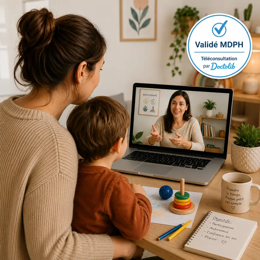 Bilan en ergothérapie en téléconsultation Doctolib pour enfant, Ergothérapeute Draguignan